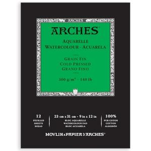 Arches Cold Press Watercolor Pad, 9x12 inches
