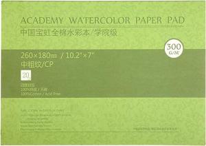 MEEDEN 10x7 Cotton Watercolor Paper Block, 20 Sheets