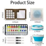 Travel Mini Watercolor Set with Palette and Brush