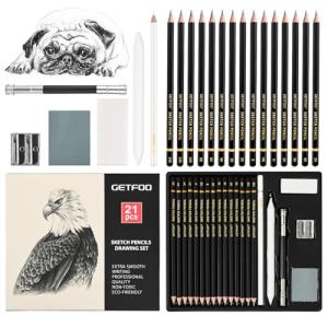 21-Piece Drawing Pencil Set for Artists