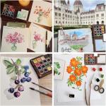 Travel Mini Watercolor Palette Set with Accessories