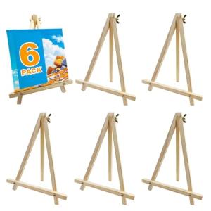 9 Inch Wood Easels - 6 Pack for Painting