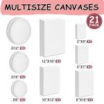 21-Pack Primed Stretched Canvases for Painting