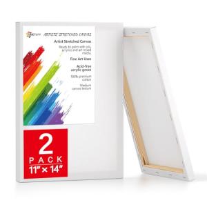 Simetufy 11x14 Inch Stretched Canvas - 2 Pack