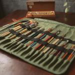 Waxed Canvas Paint Brush Holder Bag for Artists