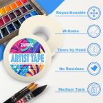ZARBRE Medium Tack White Artist Tape, 1in x 164FT