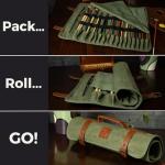 Waxed Canvas Paint Brush Holder Bag for Artists