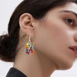 Colorful Acrylic Watercolor Paintbrush Dangle Earrings