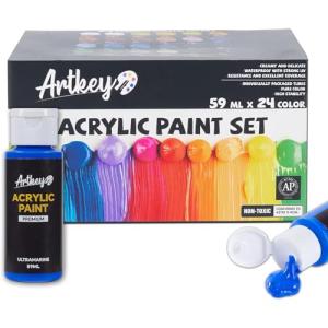 Artkey 24-Color Acrylic Paint Set 2 oz