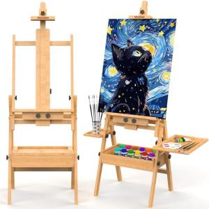 Large Solid Beech Wood H-Frame Painting Easel