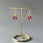 Colorful Acrylic Watercolor Paintbrush Dangle Earrings