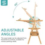 Large Solid Beech Wood H-Frame Painting Easel