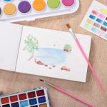 30 Sheets Cold Press Watercolor Paper Pad with Brushes