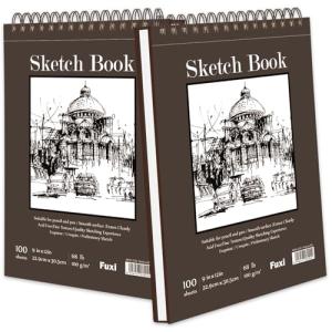 Spiral Bound Sketch Pad - 2 Packs of 100 Sheets