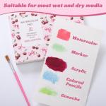 30 Sheets Cold Press Watercolor Paper Pad with Brushes