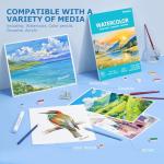 Teal Watercolor Paper Pad, 9" x 12", 300gsm