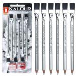 KALOUR Detail Eraser Pencil Set with Brush & Sharpener
