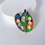 Colorful Artist Paint Brush Brooch Pin for Women