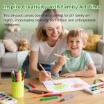 24-Pack Pre-Primed Canvas Boards in 4 Sizes