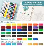Watercolor Workbook with 50 Colors and Brush