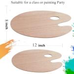 Wooden Oval Painting Palette Set with Thumb Hole