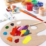 Wooden Oval Painting Palette Set with Thumb Hole