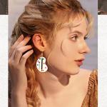 Bohemian Wooden Paint Palette Drop Earrings