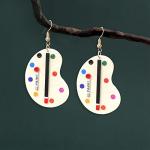 Bohemian Wooden Paint Palette Drop Earrings
