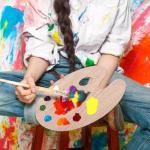 Wooden Oval Painting Palette Set with Thumb Hole