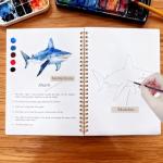 Beginner Watercolor Workbook and Painting Kit