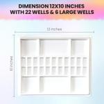 Ceramic Watercolor Palette with Wooden Lid and Wells