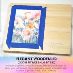 Ceramic Watercolor Palette with Wooden Lid and Wells