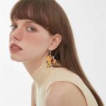 Wooden Color Palette Drop Earrings for Artists
