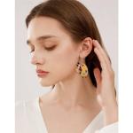 Wooden Color Palette Drop Earrings for Artists