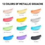 HIMI 12-Color Metallic Jelly Gouache Paint Set