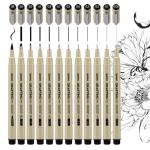 12-Piece Fineliner and Brush Pen Set