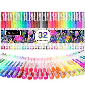 Taotree Neon Glitter Gel Pens Set - 32 Colors