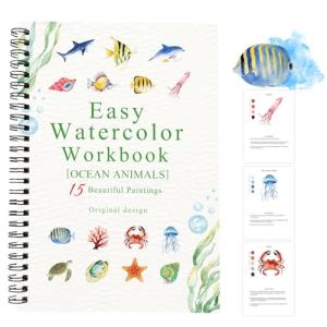 Ocean Animals Watercolor Workbook for Beginners