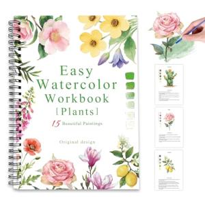 Watercolor Workbook: 15 Plant Paintings for Beginners