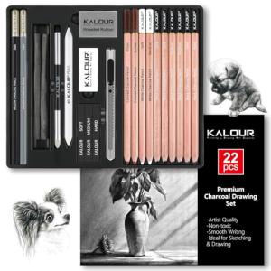 KALOUR 22-Piece Charcoal Drawing Set