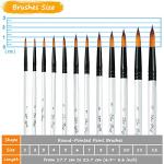 12-Piece Round Acrylic Paint Brush Set