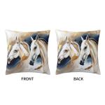 Blue and Gold Horse Abstract Pillow Covers 18x18