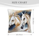 Blue and Gold Horse Abstract Pillow Covers 18x18
