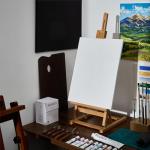 MEEDEN Large Wooden Tabletop H-Frame Easel