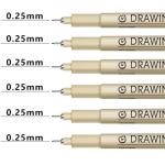 Muchcute Ultra Thin Fine Point Micron Pens - 6 Pack