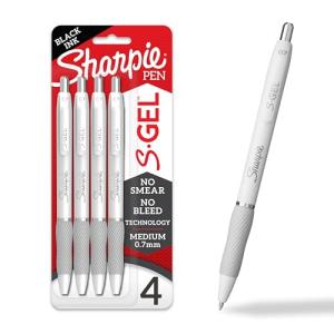 Sharpie S-Gel Pens, Black Ink, 4 Count