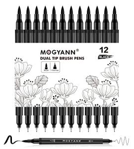 Mogyann 12-Pack Dual Brush Drawing Pens