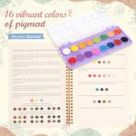 Beginner Watercolor Kit with 16 Colors & Brushes