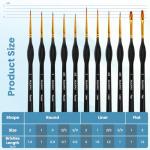 RUKIFAY 11 PCS Miniature Paint Brush Set