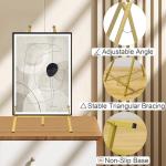 Large Gold Metal Tabletop Easel for Art Display